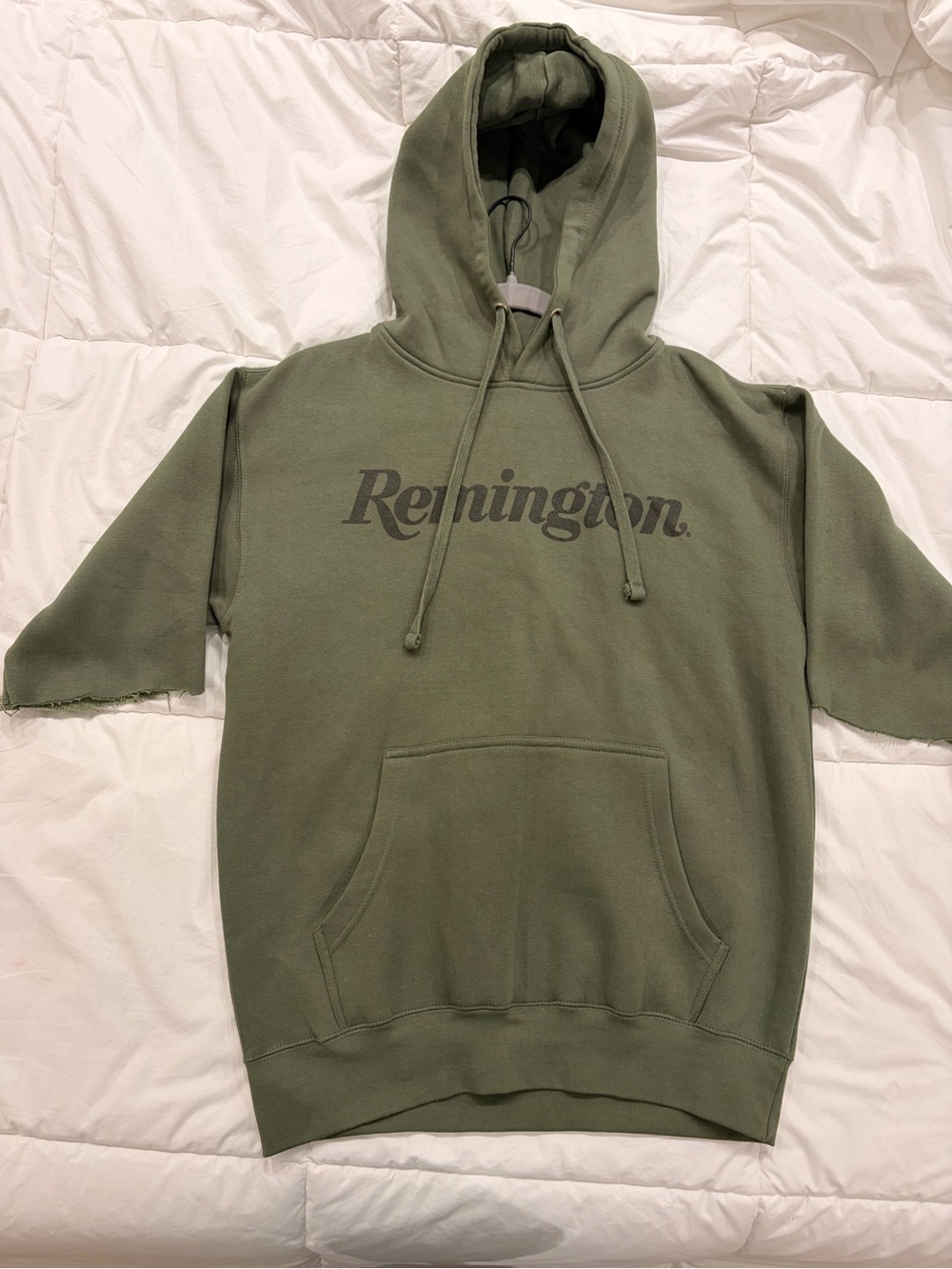 Never worn- sleeves cut- Remington Olive Green Pullover Hoodie